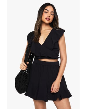 Cheesecloth Godet Hem Mini Skirt