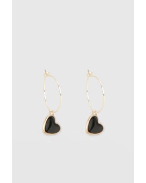 Black Heart Drop Earrings