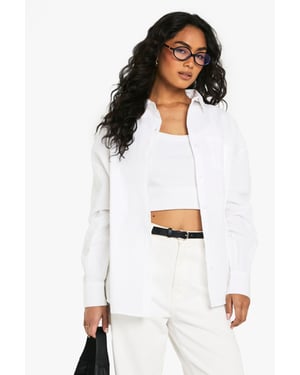 Boohoo Basics Oversized Cotton Poplin Shirt