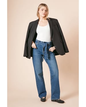 Tie Waist Paper Bag Jean