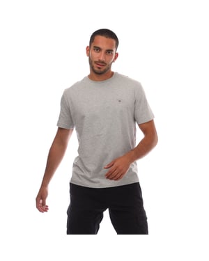 Men's Gant Embroidered Original Shield T-Shirt in Grey