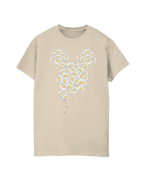 Disney Womens/Ladies Mickey Mouse Chamomile Head Cotton Boyfriend T-Shirt (Sand)