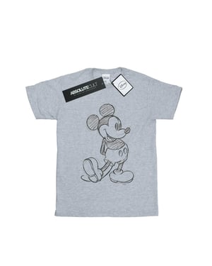Disney Jongens Mickey Mouse Sketch Kick T-Shirt (Sportgrijs)