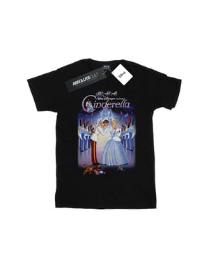 Disney Dam/kvinnor Cinderella Collage Poster Boyfriend T-shirt i bomull (Svart)