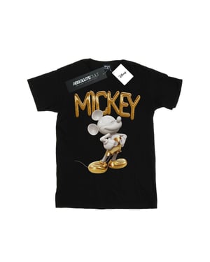 Disney Heren Mickey Mouse Gouden standbeeld T-Shirt (Zwart)