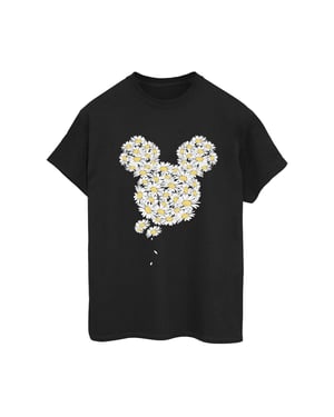 Disney Dames/Dames Mickey Mouse Kamille Hoofd Katoenen Vriendje T-shirt (Zwart)
