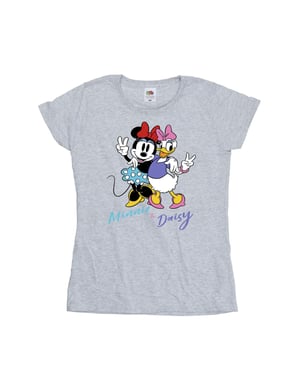 Disney Dames/Dames Minnie Mouse en Madeliefje T-shirt Katoen (Sportgrijs)