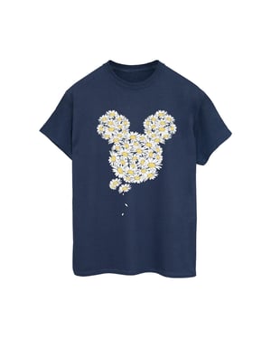 Disney Dames/Dames Mickey Mouse Kamille Hoofd Katoenen Vriendje T-shirt (Marineblauw)