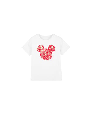 Disney Kinderen/Kinderen Mickey Mouse Hart Oren Silhouet Valentijnsdag T-Shirt (Wit)