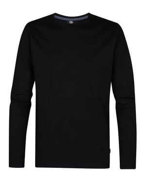 Petrol Industries - Heren Logo T-shirt Lange Mouwen Dolphinpark - Zwart