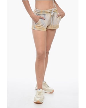 LAUNDRY Shorts med syratvättad effekt och dragsko i midjan i beige, blått