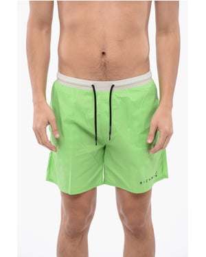 Tvåfärgad boxershorts i Bianco, Verde