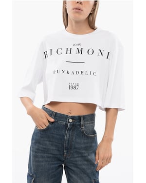 Vit, kort GENYA-t-shirt med överdimensionerad passform
