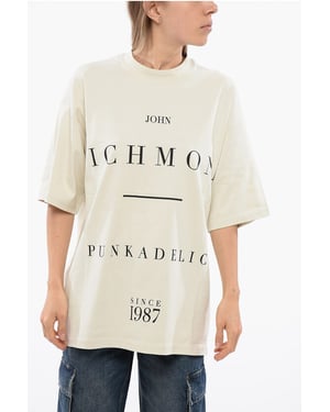 PELAC – Beige överdimensionerad t-shirt med kontrasterande tryck