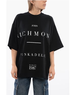 Över PELAC T-shirt med kontrasterande tryck i svart