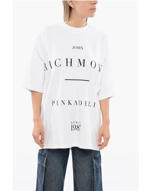 PELAC – Vit överdimensionerad t-shirt med kontrasterande tryck