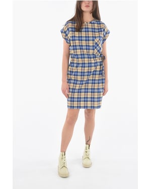 Tunika med rutmönster och bröstficka i flerfärgad, tartan och dragsko