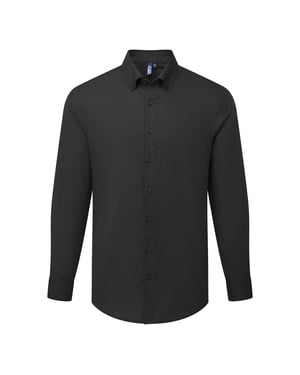 Premier Heren Supreme Oxford Formeel Overhemd Met Lange Mouwen (Zwart)