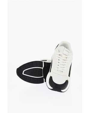 Low-Top KICK OFF Sneakers With Suede Details in White
