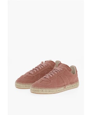 MM22 Låga Canvas Sneakers med Jutedetaljer i Rosa