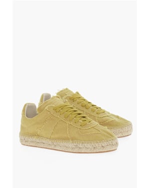 MM22 Låga Canvas Sneakers med Jutedetaljer i Gult