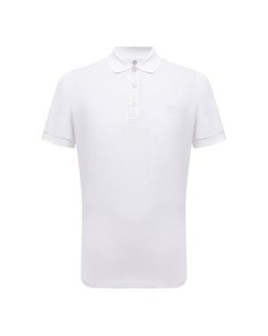 Wit poloshirt met Burberry-monogramborduursel