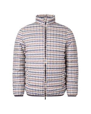 Aquascutum Active 100GR Mock Neck Beige Check Jacket