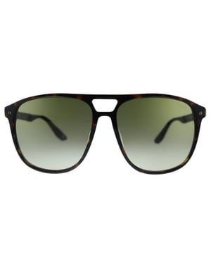 BMW Dark Havana Brown Frame Gradient Green Lens Sunglasses