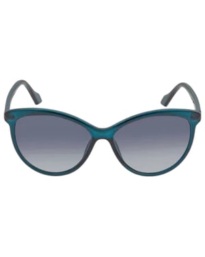 Calvin Klein Crystal Teal Framed Grey Gradient Lensed Sunglasses