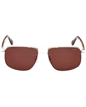 BMW Roviex zonnebril met gouden montuur en spiegelende lenzen