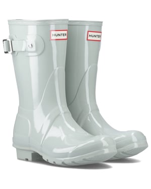 Hunter Original Short Rubberen Dameslaarzen In Zeegroen