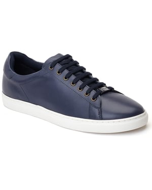 Base London Tucker leren herenschoenen in marineblauw