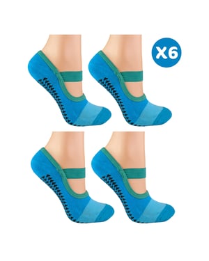 6-Pack Dames Antislip Yoga Sokken Met Bandjes