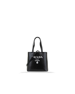 Prada tote-väska i läder med logotyp