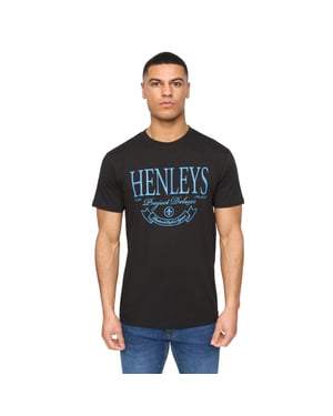Henleys Heren Henbank T-Shirt (Zwart)