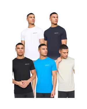 Henleys Heren Henycore T-Shirt (Verpakking van 5) (Meerkleurig)