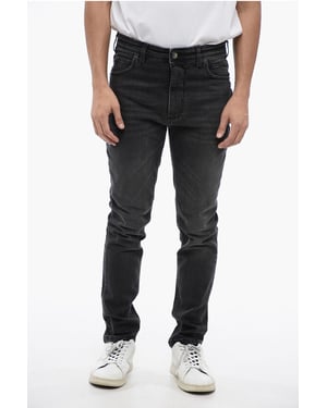 Skinny Fit NICK Stone Washed Jeans 14cm i svart