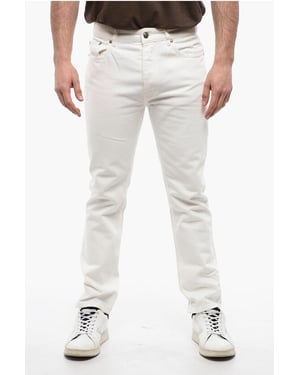 5-ficks slim fit-jeans med bälteshällor, 18 cm i vitt