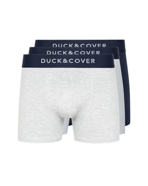 Duck and Cover Mens Sagnet Boxer Shorts (Pack of 3) (Blue/White/Grey)