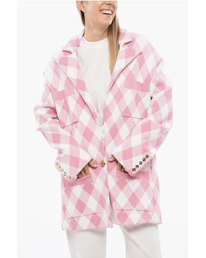 Överdimensionerad kappa med ginghammönster i rosa