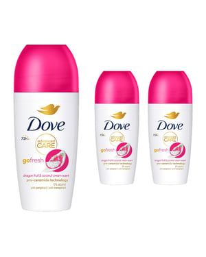 Dove Advanced Care Go Fresh Women's Roll On with 72Hrs of Protection 50ml, 3 Pk