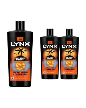 Lynx XXL Body Wash Sunset Fresh 72H Sweat Protection 700ml, 3 Pack