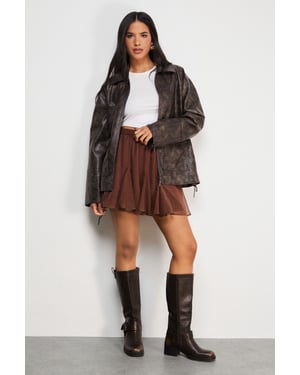 Chiffon Godet Flippy Mini Skirt