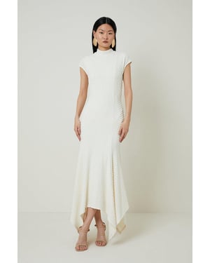 Textured Jersey Dramatic Hem Maxi Dress