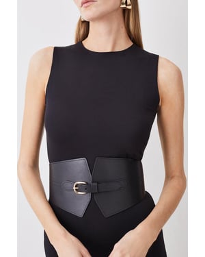 Leather Wide Waist Belt