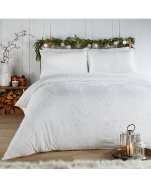 Duvet Day Snow Crystal Tufted Soft Touch Duvet Set