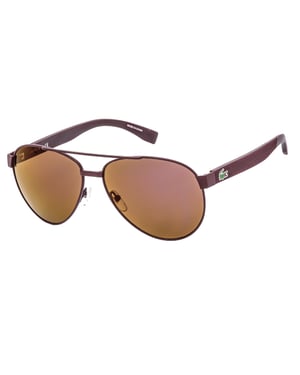 Lacoste Matte Red Framed Brown Lensed Sunglasses