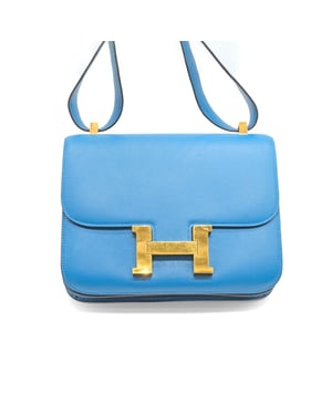 Hermès Constance 24 Blue Zanzibar Evercolor Leather Bag - '10s