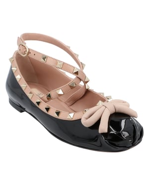 Valentino Rockstud Ballerina Schoenen Zwart