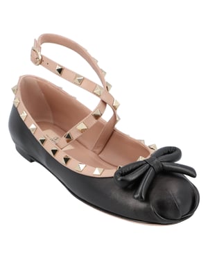 Valentino Rockstud Ballerina's Zwart